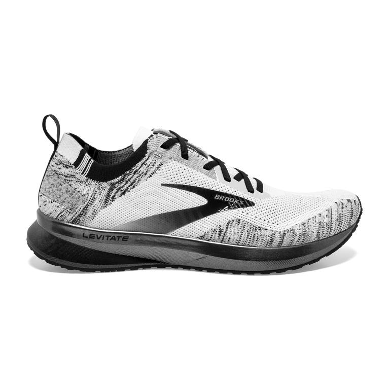 Brooks LEVITATE 4 Road Running Shoes Mens Online - White/Black (YOK510634)